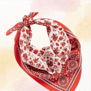 Madewell | Red Patterned Satin Bandana